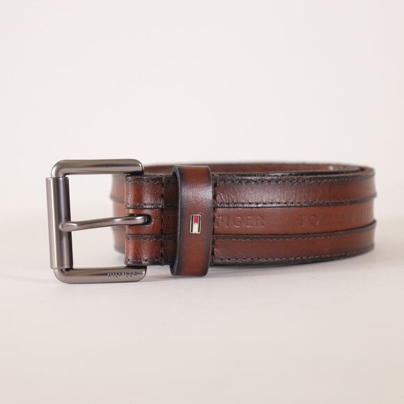 Tommy Hilfiger Brown Leather Men's Belt - Size 30/32 - NWT - Picture 2 of 6